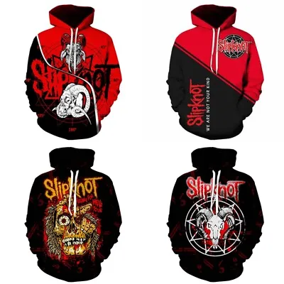 Buy Unisex Slipknot Rock Band 3D Hoodies Sweatshirt Pullover Hooded Top Jumper Coat • 13.19£