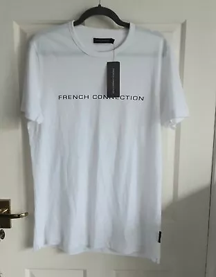 Buy French Connection White Logo T-shirt - Size L - New With Tags - Slim Fitting  • 8.50£