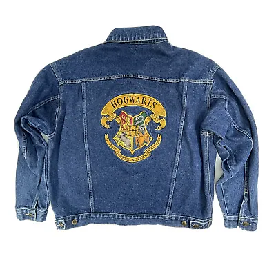 Buy Vintage Warner Bros Studios Harry Potter Jacket Mens XL Blue Denim Hogwarts • 212.62£