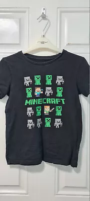 Buy Boys Kids Clothes Minecraft Black Nutmeg T-Shirt Top Age 10/11 Good Condition • 1.50£
