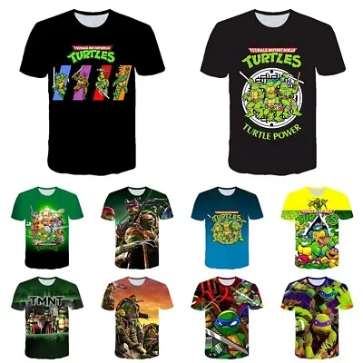 Buy Kids Adult Mutant Ninja Turtles Casual Short Sleeve T-shirt Tee Tops Xmas Gifts • 7.82£