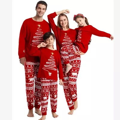 Buy Family Matching Christmas Pyjamas Adult Kids Xmas Nightwear Pajamas Pjs Set • 12.95£