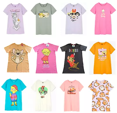 Buy Ladies Character Nightshirt Women 6 - 24 Summer T-Shirt Nightie Pyjamas Primark • 14.95£