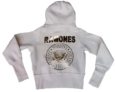 Buy Wow Amplified Ramones Hey Ho Let's Go Star Zip Hoodie Sweatshirt Cream Jacket M • 55.25£