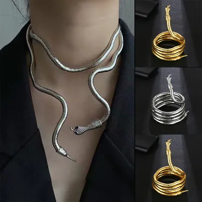 Buy Fashion Women Punk Bendable Snake Necklace Bracelet Hip Hop Adjustable Jewelry • 6.76£