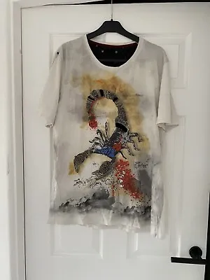 Buy Elvis Jesus White Scorpion T-shirt Size XXL 2XL Y2K Beading Embroidered • 10£