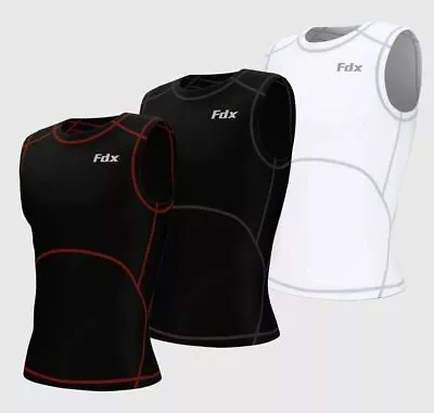 Buy Fdx Mens T-Shirt Sleeveless , Tank Gym Fitness Crew Neck Top Breathable New Top • 8.99£