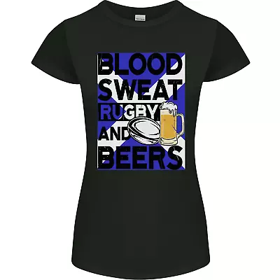 Buy Blood Sweat Rugby And Beers Scotland Funny Womens Petite Cut T-Shirt • 8.75£