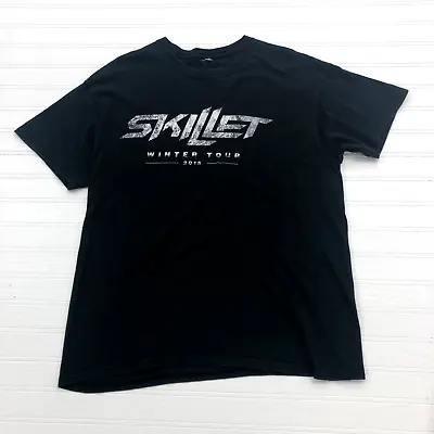Buy Skillet Winter Tour 2015 Black Front Back Graphic Crew Neck T-Shirt Adult Size L • 12.28£