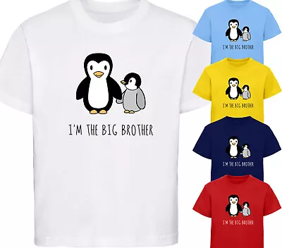 Buy I'm The Big Brother T-Shirt Penguin Boys T Shirt Childrens Kids Tshirt Gift Baby • 8.99£