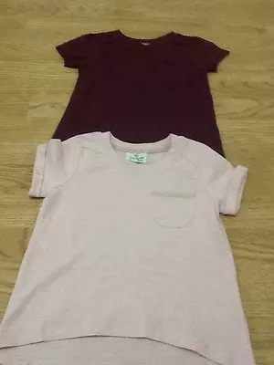 Buy 2 X Girls Size 3-4 Years Harper Girl Burgundy & Pink T-Shirts - Brand New • 5.99£
