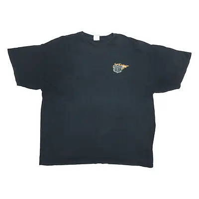 Buy GILDAN Route 66 Mens Biker T-Shirt Black Short Sleeve 2XL • 6.99£