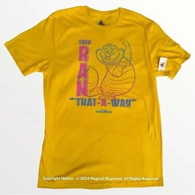 Buy NWT! Disney Parks - RunDisney - Cheshire Cat  They Ran That -A- Way  Adult Shirt • 18.94£