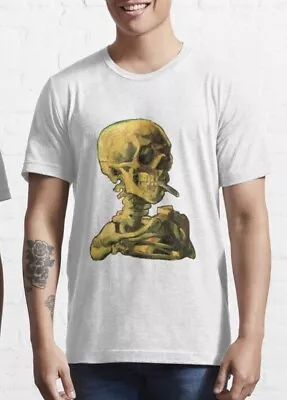 Buy Van Gogh Smoking Skeleton T Shirt - Gogh Art T Shirt - Skull %100 Premium Cotton • 12.95£