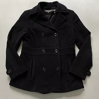 Buy Kenneth Cole Reaction Pea Coat Womens 10 Double Breasted Navy Wool Jacket • 19.84£