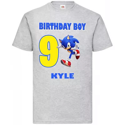 Buy Sonic Kids Personalised Birthday T-shirt Any Name Any Age • 8.30£