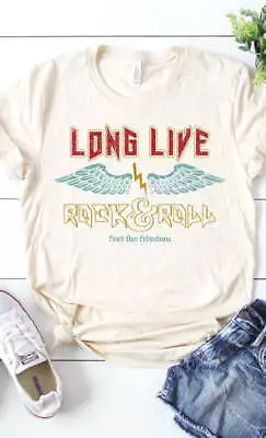 Buy Vintage Long Live Rock And Roll Graphic Tee • 33.07£
