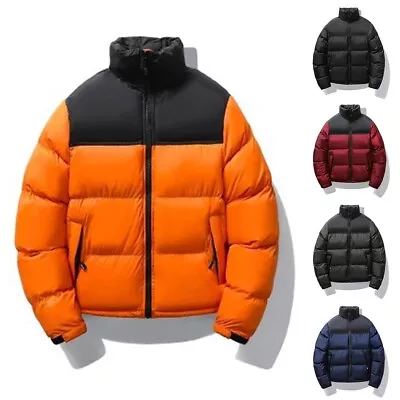 Buy Winter Warm Stand Collar Puffer Jacket Men's Quilted Coat Wine Red L 3XL • 28.51£