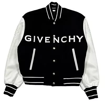 Buy GIVENCHY Varsity Wool Leather Jacket Black Mens Size 48 NEW RRP 3195 • 1,853.10£
