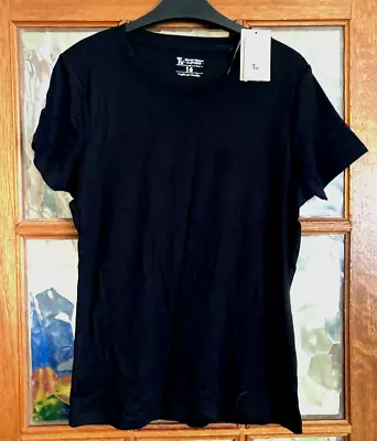 Buy BNWT TU WOMAN At SAINSBURYS Plain EBONY RAVEN BLACK Everyday CORE T-Shirt Top 16 • 2.50£