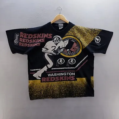 Buy Vintage Washington Redskins T Shirt 2XL Allover Print 90s NFL 1992 Single Stitch • 39.99£