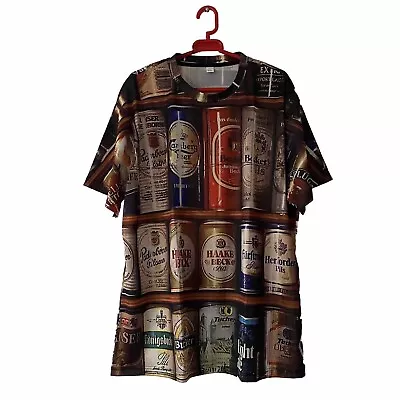 Buy Beer Can All-Over Print T Shirt Size 3XL Stag Do Party Drinking Festival Pils • 14.99£