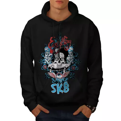 Buy Wellcoda Skater Death Eyes Skull Mens Hoodie, Skull Casual Hooded Sweatshirt • 32.99£