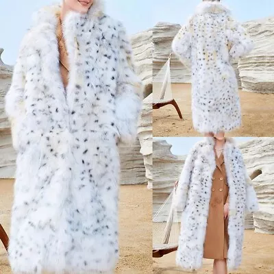 Buy Fashionable Women's Hooded Leopard Faux Fox Fur Winter Coat Thick Jacket • 79.20£