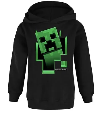 Buy Minecraft Hoodie Gamer Black Creeper Hooded Jumper 14-15 Years • 15£