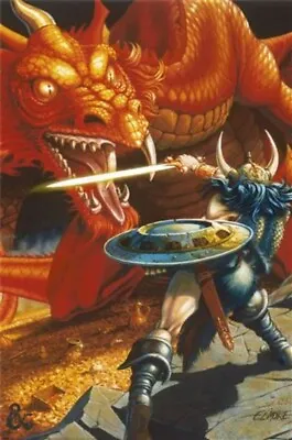 Buy Impact Merch. Poster: Dungeons & Dragons - Classic Red Dragon 610mm X 915mm #35 • 2.05£