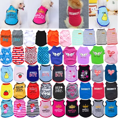 Buy Small Dog T-Shirt Vest Pet Puppy Cat Summer Clothes Coat Top Outfit Costume • 3.12£