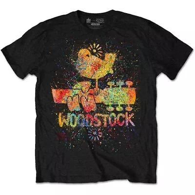 Buy Woodstock Splatter Official Tee T-Shirt Mens • 15.99£