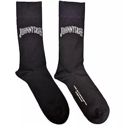 Buy Johnny Cash Man In Black Logo Grey Socks One Size UK 7-11 OFFICIAL • 8.89£