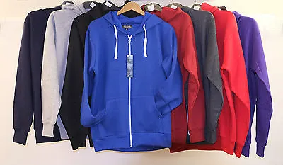 Buy New Ladies Plus Size Hooded Zip Sweatshirt Plain Colors 14 16 18 20 22 24 26 28 • 11.95£