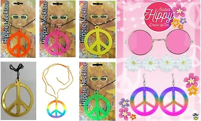 Buy Hippie Harmony Necklace: 1980s-inspired Peace Symbol Jewelry For Festivals • 3.99£