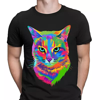 Buy Colorful Cute Cat Animal Lover Gift Idea Classic Mens T-Shirts Tee Top #D • 9.99£