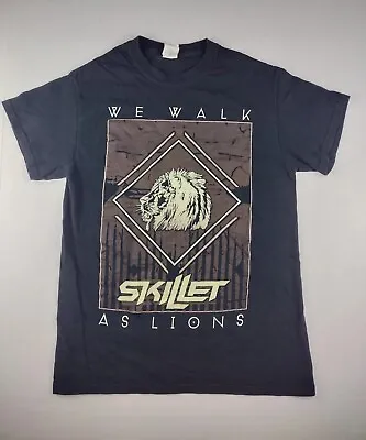 Buy Skillet Band Tee We Walk With Lions Shirt SMALL Black Gildan Cotton • 9.64£