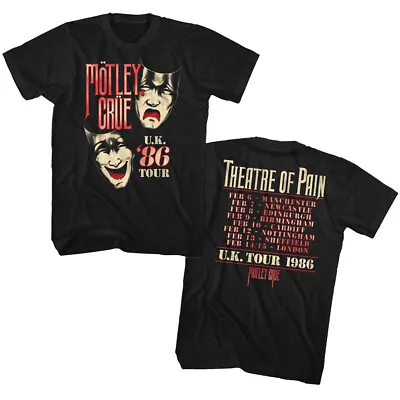 Buy Motley Crue Theatre Of Pain UK Tour 1986 Men's T Shirt Metal Rock Band Merch • 45.13£
