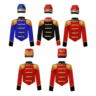 Buy Girls Drum Major Fancy Dress Up Majorette Marching Band Uniform Jacket With Hat • 6.43£