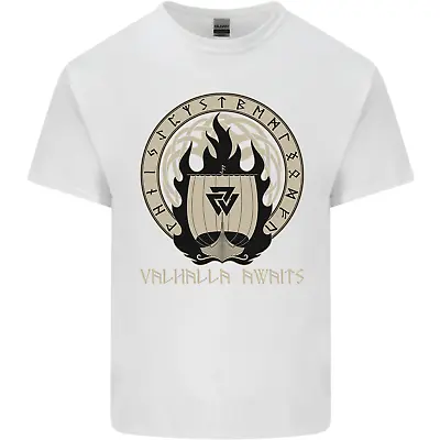 Buy Vikings Valhalla Awaits Valknut Symbol Odin Mens Cotton T-Shirt Tee Top • 8.75£