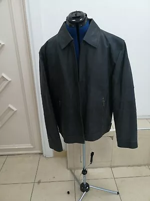 Buy Men Real Leather Dark Grey Jacket Classic Gents Winter Fashion Size Medium UK  • 34.99£