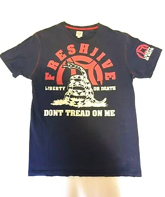Buy FreshJive T-Shirt Mens Size Medium Don't Tread On Me Liberty Or Death  Blue • 14.22£