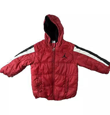 Buy Vintage Y2K Air Jordan Puffer Jacket Size Boys 7 Black And Red • 27.10£
