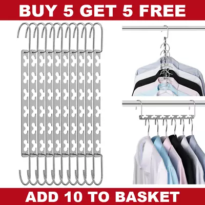 Buy Space Saver Saving Metal Magic Hanger Coat Closet Clothes Wonder Organizer Hooks • 1.99£