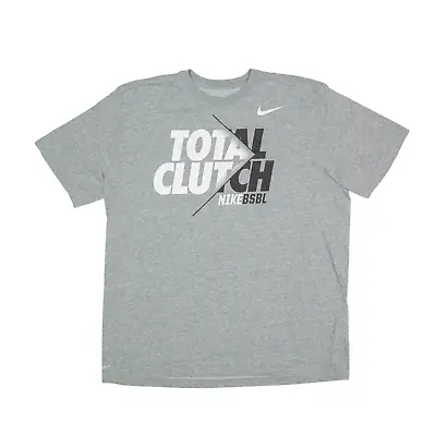 Buy NIKE Baseball Total Clutch T-Shirt Grey Short Sleeve Mens XL • 8.99£