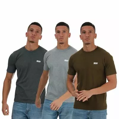 Buy Men's DKNY Giants 3 Pack Lounge Cotton T-Shirts In Green And Grey • 21.84£