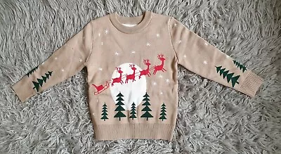 Buy Kids Christmas Jumper Reindeer Christmas Tree Elves Snowman Crew Neck Casual... • 5£