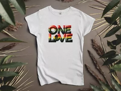 Buy Bob Marley One Love Ladies Fitted T Shirt Sizes SMALL-2XL • 12.49£