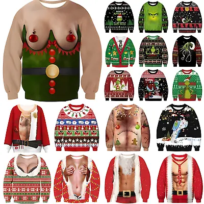 Buy Unisex Adult Christmas Costume Sweater Ugly Pullover Top Jumper Party Xmas Gifts • 21.59£