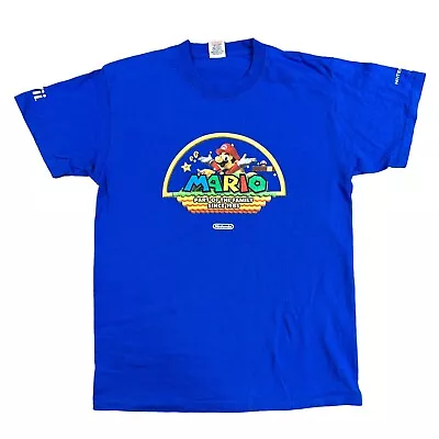 Buy Mario Nintendo T-Shirt Short Sleeve Graphic Print Blue Mens Medium • 12.99£